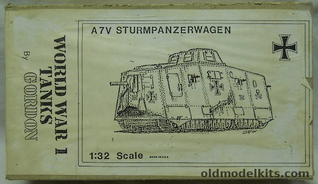 Gordon 1/32 German A7V Sturmpanzerwagen 'Elfriede' or 'Hagen' Tank plastic model kit